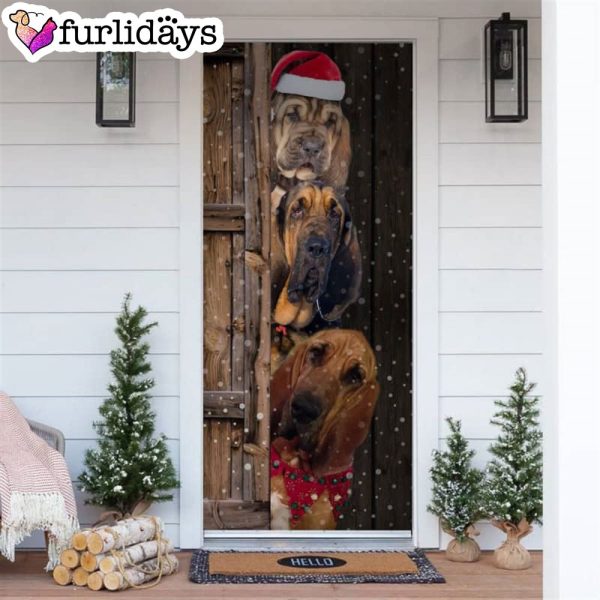 Bloodhound Christmas Door Cover – Xmas Gifts For Pet Lovers – Christmas Gift For Friends