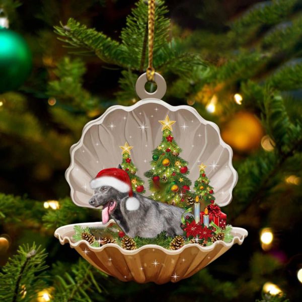 Blue German Shepherd – Sleeping Pearl in Christmas Two Sided Ornament – Christmas Ornaments For Dog Lovers