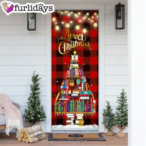 Book Christmas Tree Door Cover Merry Christmas Front Door Christmas Cover Unique Gifts Doorcover 6