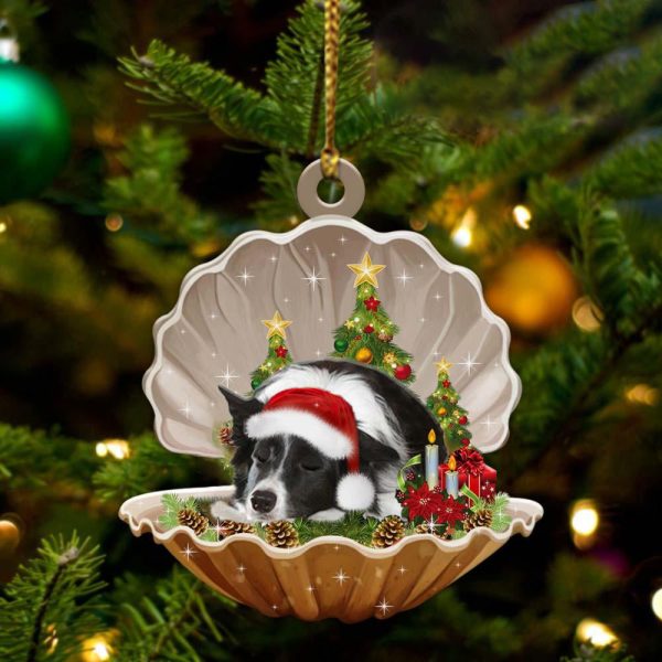 Border Collie3 – Sleeping Pearl in Christmas Two Sided Ornament – Christmas Ornaments For Dog Lovers