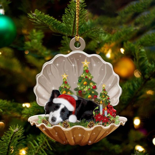 Border Collie – Sleeping Pearl in Christmas Two Sided Ornament – Christmas Ornaments For Dog Lovers