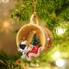 Border Collie Sleeping In A Tiny Cup Christmas Holiday Two Sided Ornament – Best Gifts for Dog Lovers