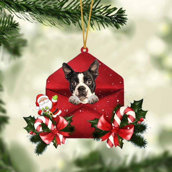 Boston Terrier Christmas Letter Ornament – Car Ornament – Gifts For Pet Owners