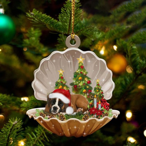 Boxer3 – Sleeping Pearl in Christmas Two Sided Ornament – Christmas Ornaments For Dog Lovers