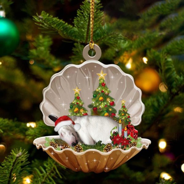 Bull Terrier – Sleeping Pearl in Christmas Two Sided Ornament – Christmas Ornaments For Dog Lovers