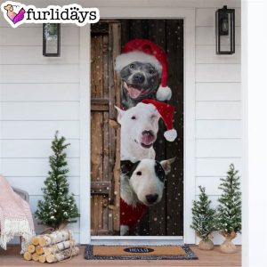 Bull Terrier Christmas Door Cover Xmas Gifts For Pet Lovers Christmas Gift For Friends