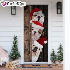 Bulldog Christmas Door Cover Xmas Gifts For Pet Lovers Christmas Gift For Friends