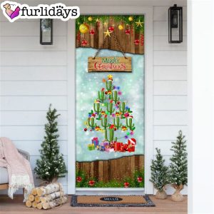 Cactus Christmas Tree Door Cover Front Door Christmas Cover Christmas Outdoor Decoration Unique Gifts Doorcover 6