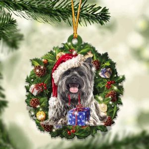 Cairn Terrier And Christmas Ornament – Acrylic Dog Ornament – Gifts For Dog Lovers