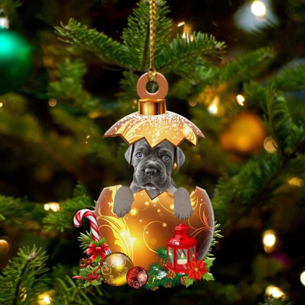 Cane-Corso In Golden Egg Christmas Ornament – Car Ornament – Unique Dog Gifts For Owners