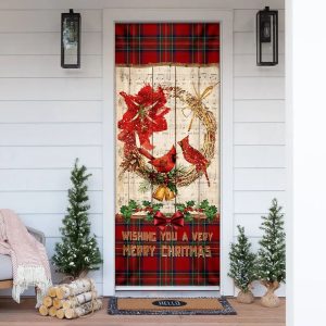 Cardinal A Very Merry Christmas Door Cover Cardinal Christmas Decor Christmas Door Cover Decorations 1