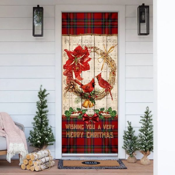 Cardinal A Very Merry Christmas Door Cover – Cardinal Christmas Decor – Christmas Door Cover Decorations