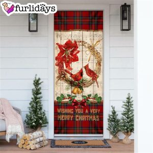 Cardinal A Very Merry Christmas Door Cover Cardinal Christmas Decor Christmas Door Cover Decorations 6