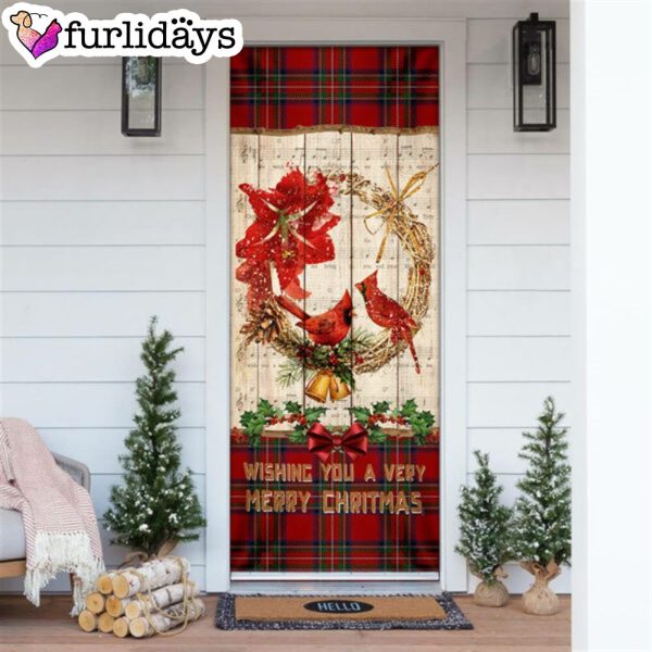 Cardinal A Very Merry Christmas Door Cover – Cardinal Christmas Decor – Christmas Door Cover Decorations