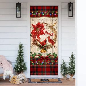 Cardinal Peace Christmas Door Cover –…