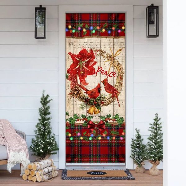 Cardinal Peace Christmas Door Cover – Unique Gifts Doorcover  – Unique Gifts Doorcover