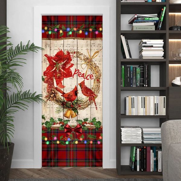 Cardinal Peace Christmas Door Cover – Unique Gifts Doorcover  – Unique Gifts Doorcover