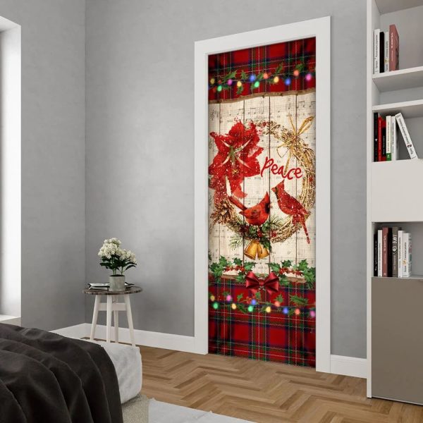 Cardinal Peace Christmas Door Cover – Unique Gifts Doorcover  – Unique Gifts Doorcover