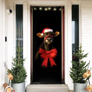 Cattle Christmas Door Cover Front Door Christmas Cover Christmas Outdoor Decoration Unique Gifts Doorcover 2