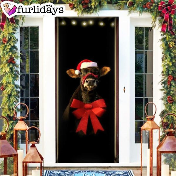 Cattle Christmas Door Cover – Front Door Christmas Cover – Christmas Outdoor Decoration – Unique Gifts Doorcover
