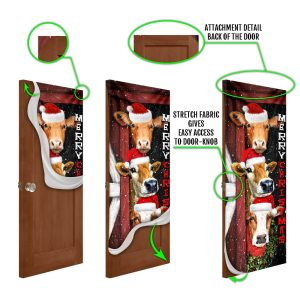 Cattle Cow Merry Christmas Door Cover Front Door Christmas Cover Christmas Outdoor Decoration Unique Gifts Doorcover 6