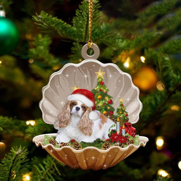 Cavalier King Charles Spaniel – Sleeping Pearl in Christmas Two Sided Ornament – Christmas Ornaments For Dog Lovers