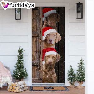 Chesapeake Bay Retriever Christmas Door Cover Xmas Gifts For Pet Lovers Christmas Decor