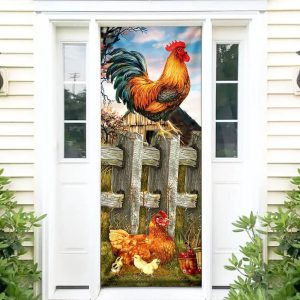 Chicken Family Door Cover Chicken Coops Unique Gifts Doorcover 1