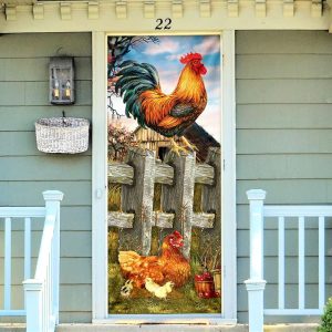 Chicken Family Door Cover Chicken Coops Unique Gifts Doorcover 2