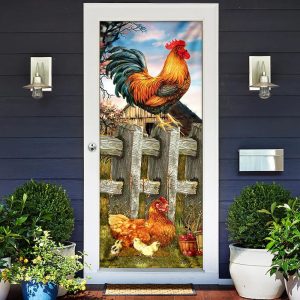 Chicken Family Door Cover Chicken Coops Unique Gifts Doorcover 3