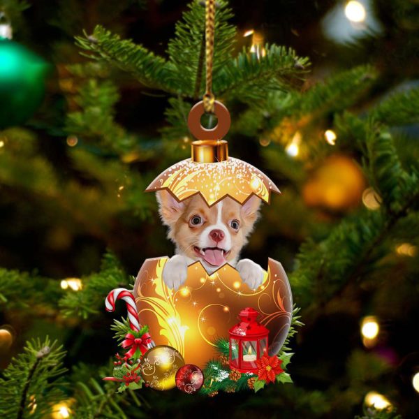 Chihuahua 03 In Golden Egg Christmas Ornament – Car Ornament – Unique Dog Gifts For Owners