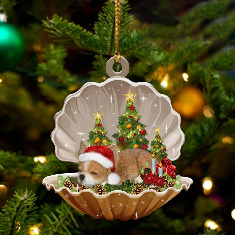 Chihuahua 3 - Sleeping Pearl in Christmas Two Sided Ornament - Christmas Ornaments For Dog Lovers