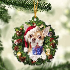 Chihuahua And Christmas Ornament – Acrylic Dog Ornament – Gifts For Dog Lovers