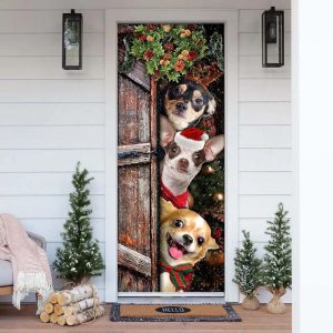 Chihuahua Door Cover – Xmas Outdoor…