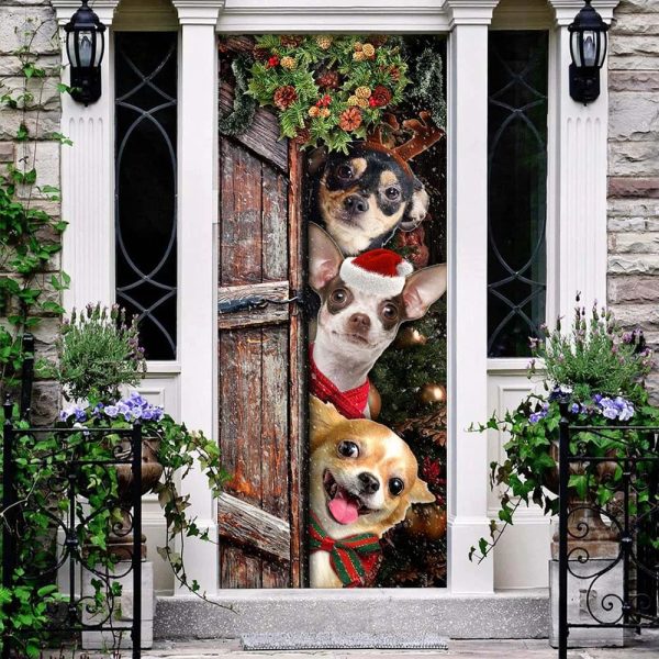 Chihuahua Door Cover – Xmas Outdoor Decoration – Gifts For Dog Lovers – Housewarming Gifts