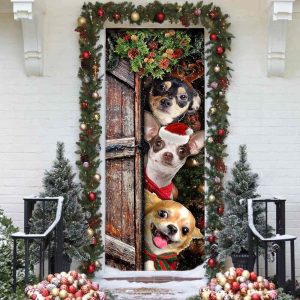 Chihuahua Door Cover Xmas Outdoor Decoration Gifts For Dog Lovers Housewarming Gifts 4