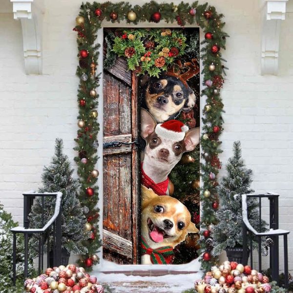 Chihuahua Door Cover – Xmas Outdoor Decoration – Gifts For Dog Lovers – Housewarming Gifts