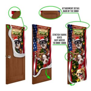 Chihuahua Door Cover Merry Woofmas Xmas Outdoor Decoration Gifts For Dog Lovers Housewarming Gifts 5