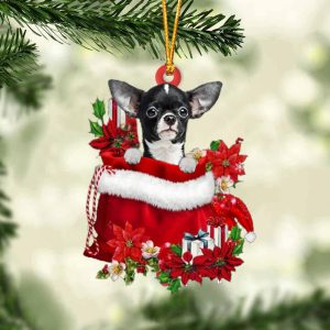 Chihuahua In Gift Bag Christmas Ornament…