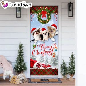 Chihuahua Merry Christmas Door Cover Xmas Gifts For Pet Lovers Christmas Gift For Friends