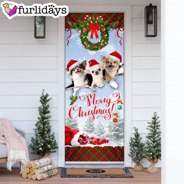 Chihuahua Merry Christmas Door Cover – Xmas Gifts For Pet Lovers – Christmas Gift For Friends