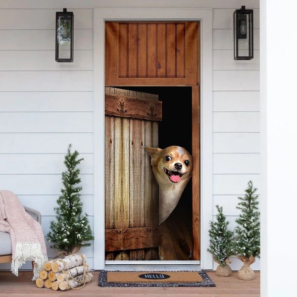 Chihuahua Vintage Door Cover – Xmas Outdoor Decoration – Gifts For Dog Lovers – Housewarming Gifts