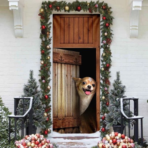 Chihuahua Vintage Door Cover – Xmas Outdoor Decoration – Gifts For Dog Lovers – Housewarming Gifts