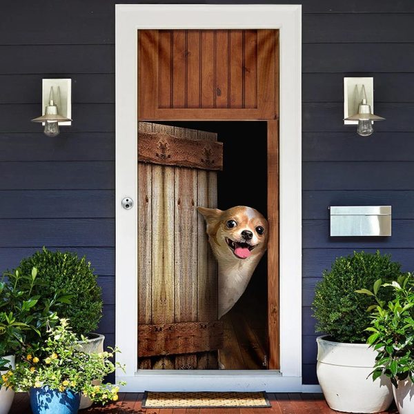 Chihuahua Vintage Door Cover – Xmas Outdoor Decoration – Gifts For Dog Lovers – Housewarming Gifts