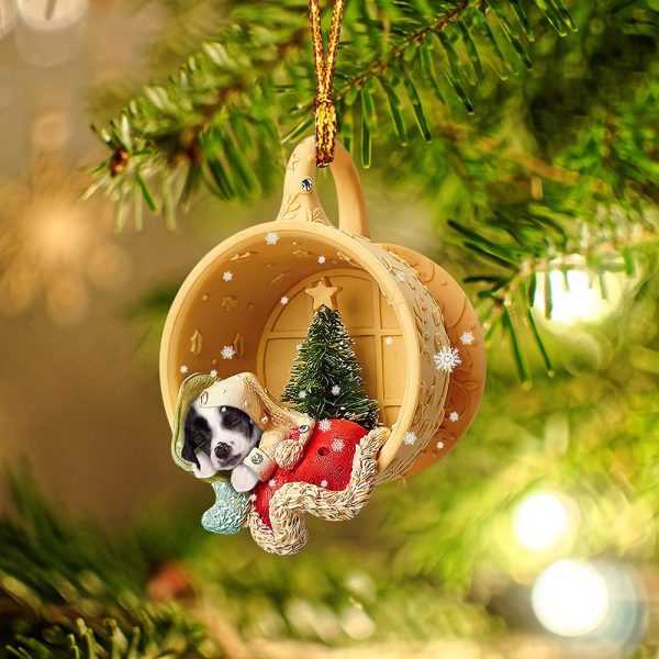 Chinese Crested Puppy Sleeping In A Tiny Cup Christmas Holiday Two Sided Ornament – Best Gifts for Dog Lovers
