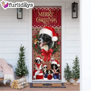 Christmas Begins With Border Collie Door Cover Xmas Gifts For Pet Lovers Christmas Decor