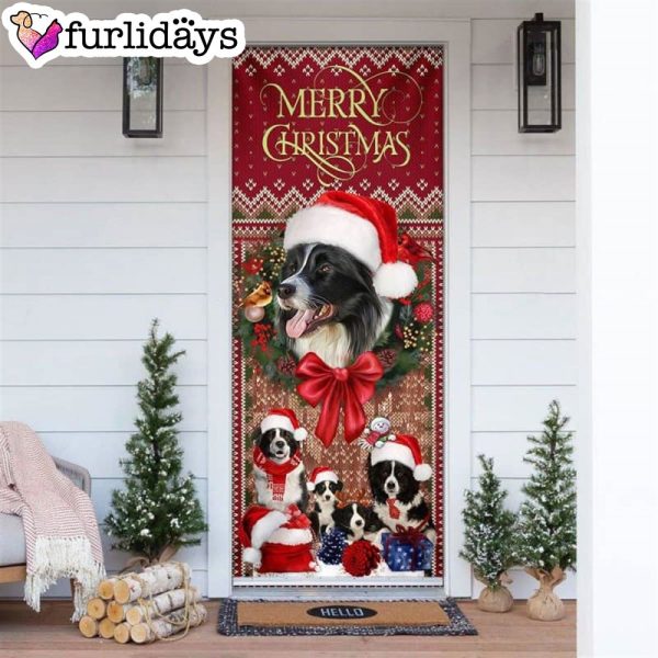 Christmas Begins With Border Collie Door Cover – Xmas Gifts For Pet Lovers – Christmas Decor