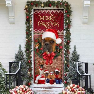 Christmas Begins With Boxer Door Cover Front Door Christmas Cover Christmas Outdoor Decoration Gifts For Dog Lovers 3
