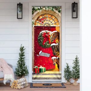 Christmas Begins With Horses Christmas Horse Decor Christmas Outdoor Decoration Unique Gifts Doorcover 1