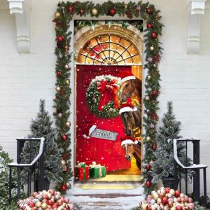 Christmas Begins With Horses Christmas Horse Decor Christmas Outdoor Decoration Unique Gifts Doorcover 4
